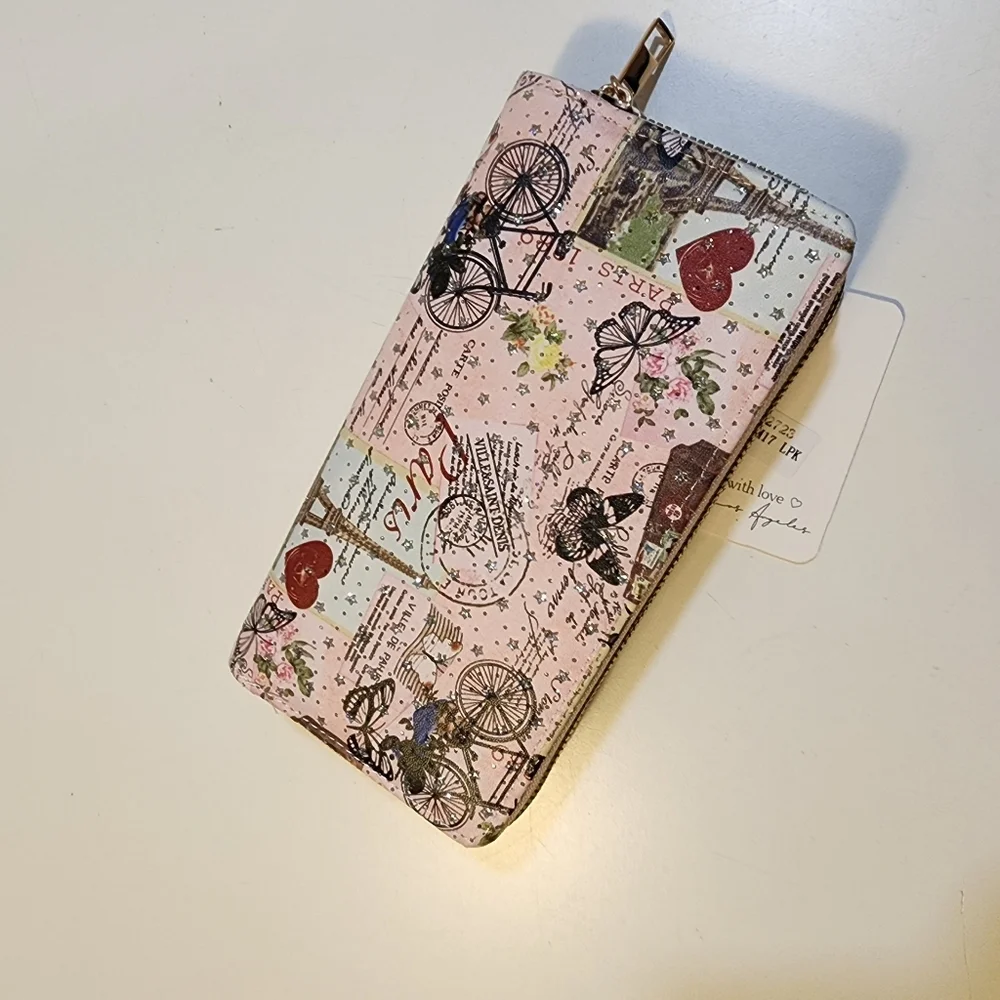 Paris Motif Pink Wallet NWT